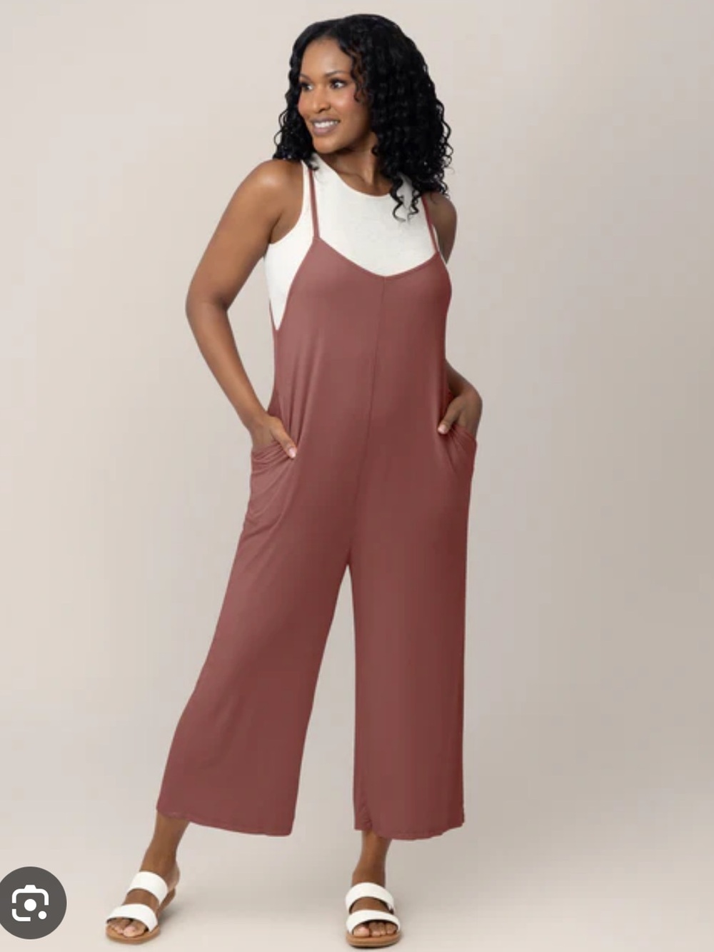 Kindred Bravely Charlie Maternity & Nursing Jumpsuit — Dusty Rose